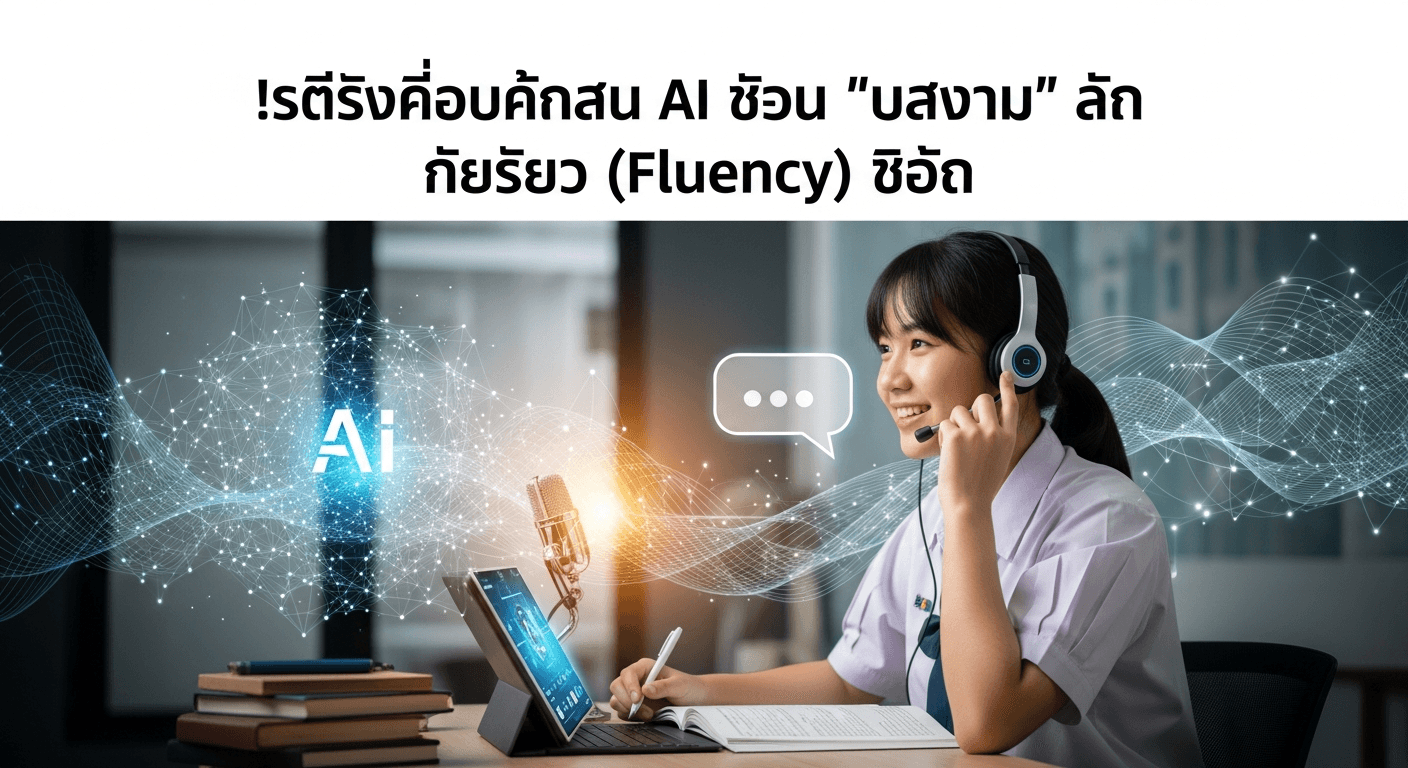 เลิกคุยกับกระจก! วิธีใช้ AI เป็น "คู่ซ้อม" ฝึกพูดภาษาอังกฤษให้คล่อง (Fluency) มั่นใจเต็มร้อยก่อนลงสนามสอบ