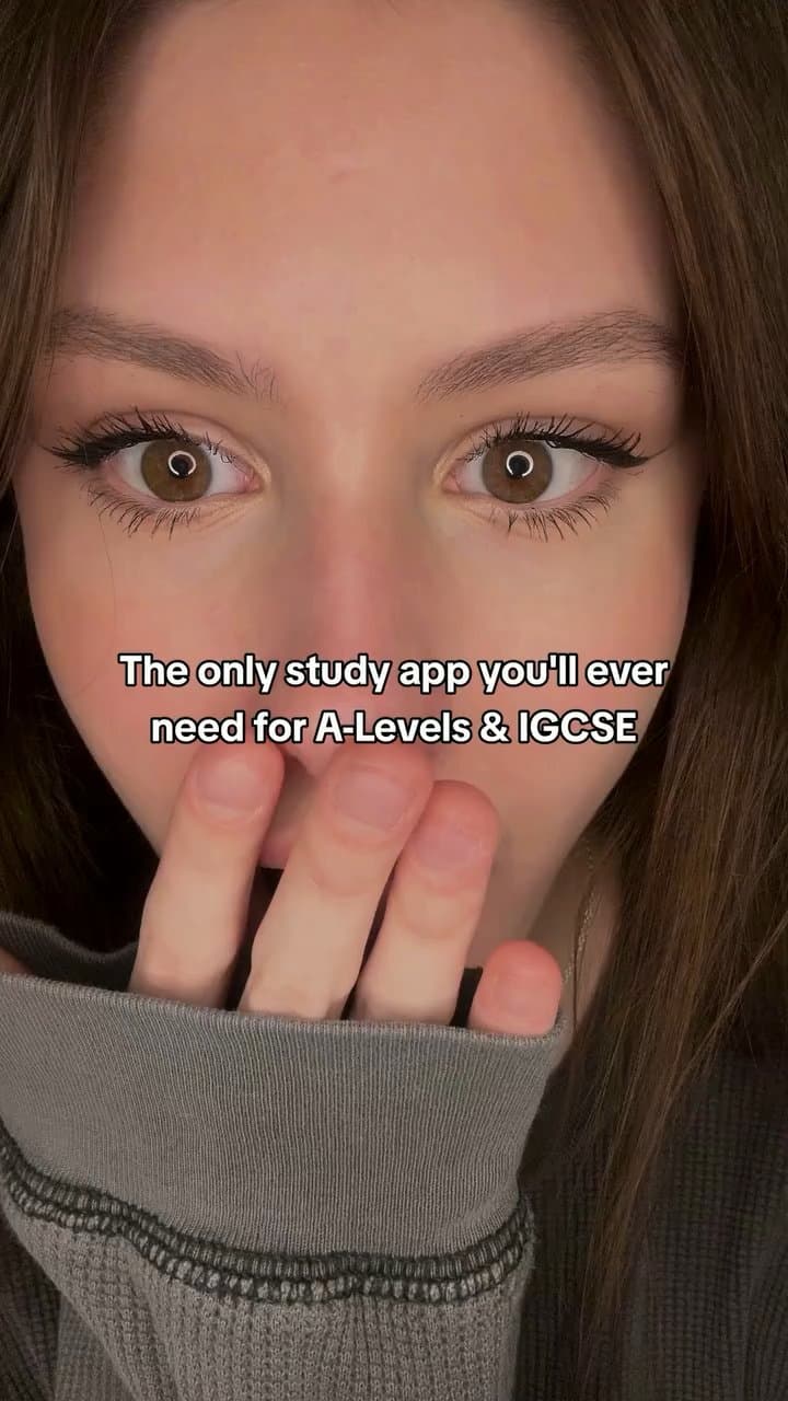 A close-up creator video captioned The only study app you will ever need for A-Levels and IGCSE