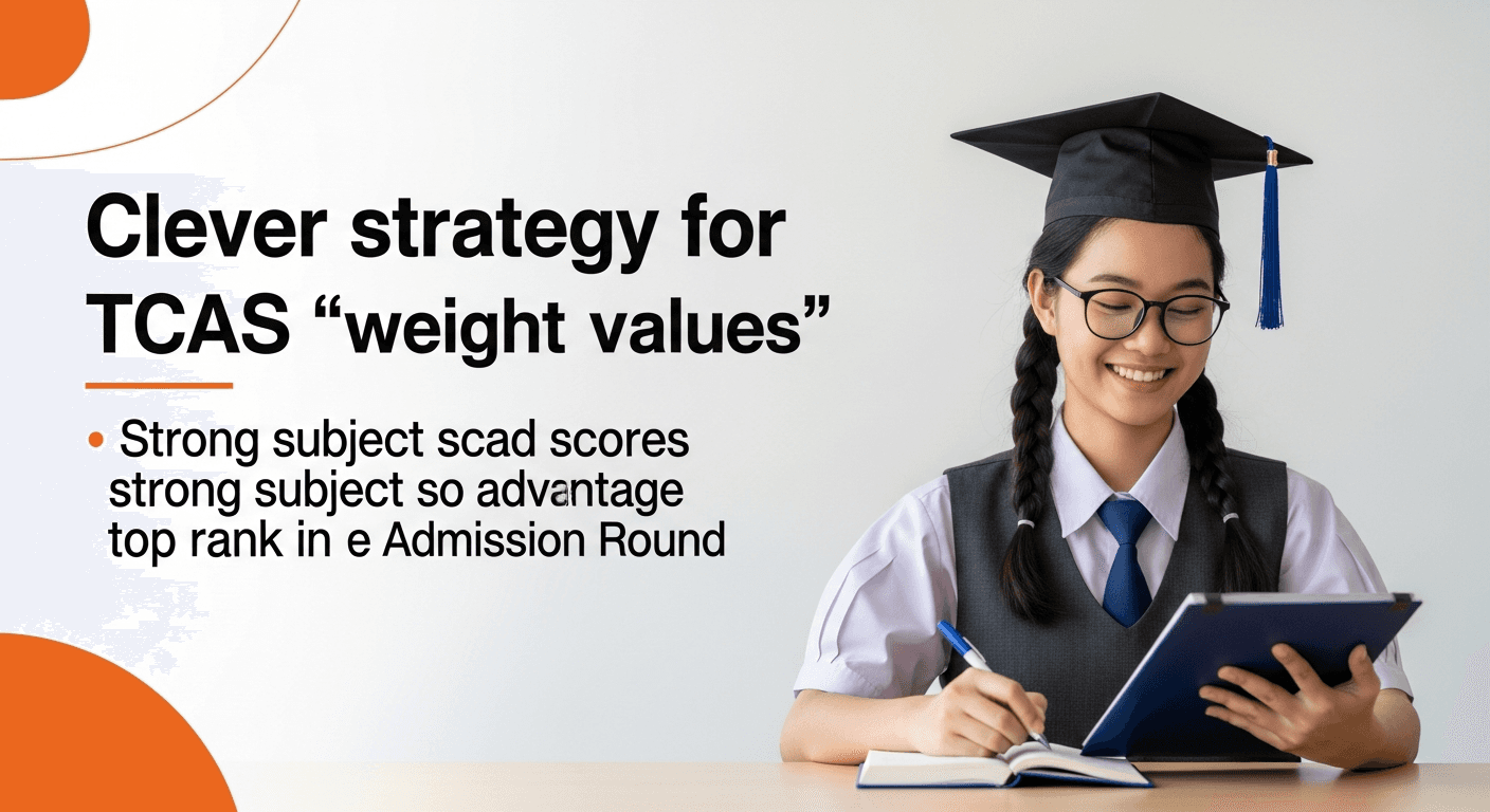 เทคนิคคำนวณ 'ค่าน้ำหนัก' TCAS: กลยุทธ์ใช้คะแนนวิชาถนัดเป็นแต้มต่อเพื่อพิชิตอันดับ 1 ในรอบ Admission