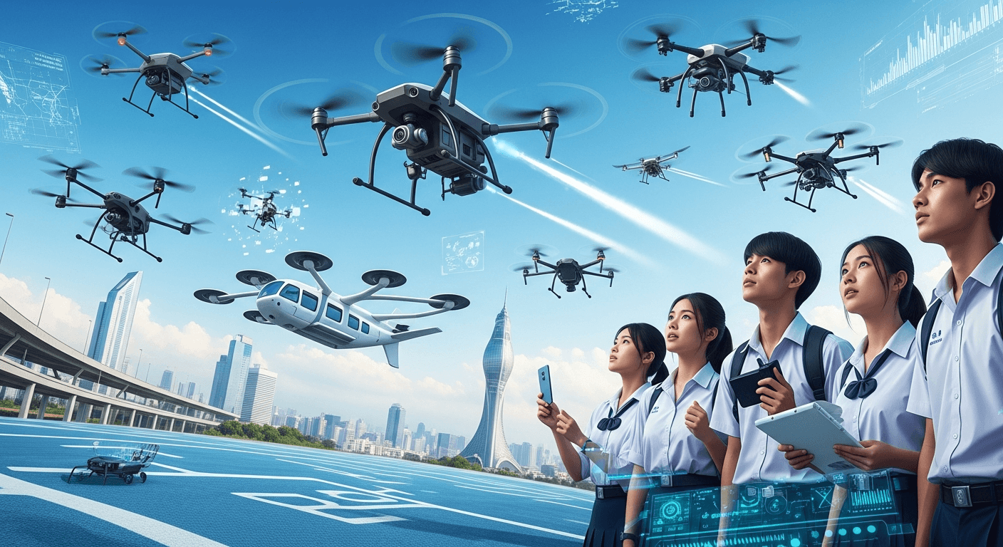 โลดแล่นบนท้องฟ้า! ส่องอาชีพใหม่ในโลก Low-Altitude Economy และเทคโนโลยีโดรน ที่เด็กไทยต้องรู้ก่อนใคร