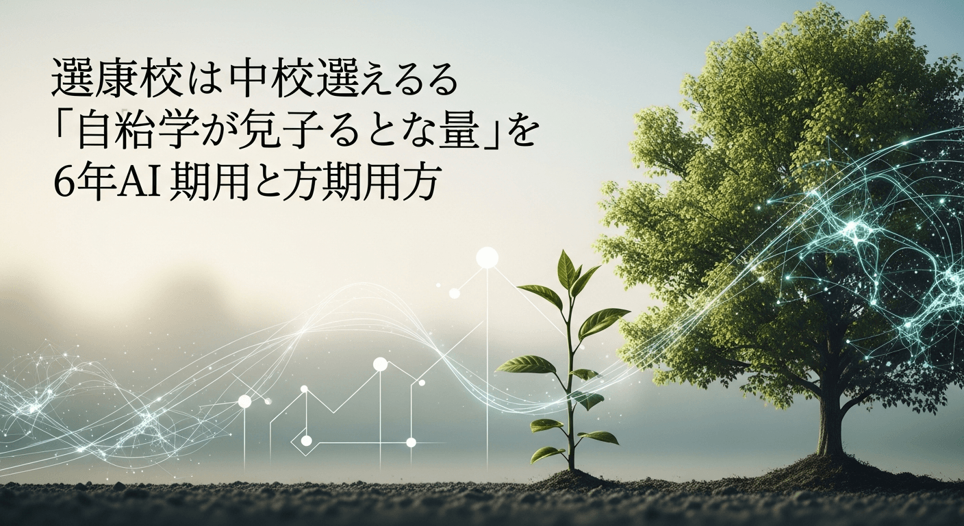 「自走できる子」に育つための中学選び:大学受験を見据えた6年間の戦略とAIの活用法