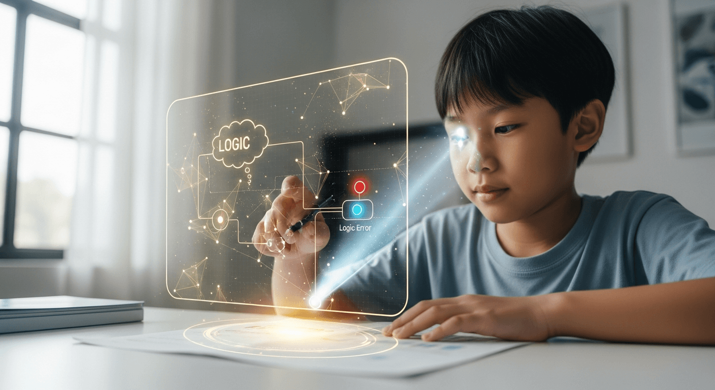 思維邏輯鏡子:如何運用 AI 引導小學生「自主偵錯」,徹底克服呈分試中的「粗心大意」?