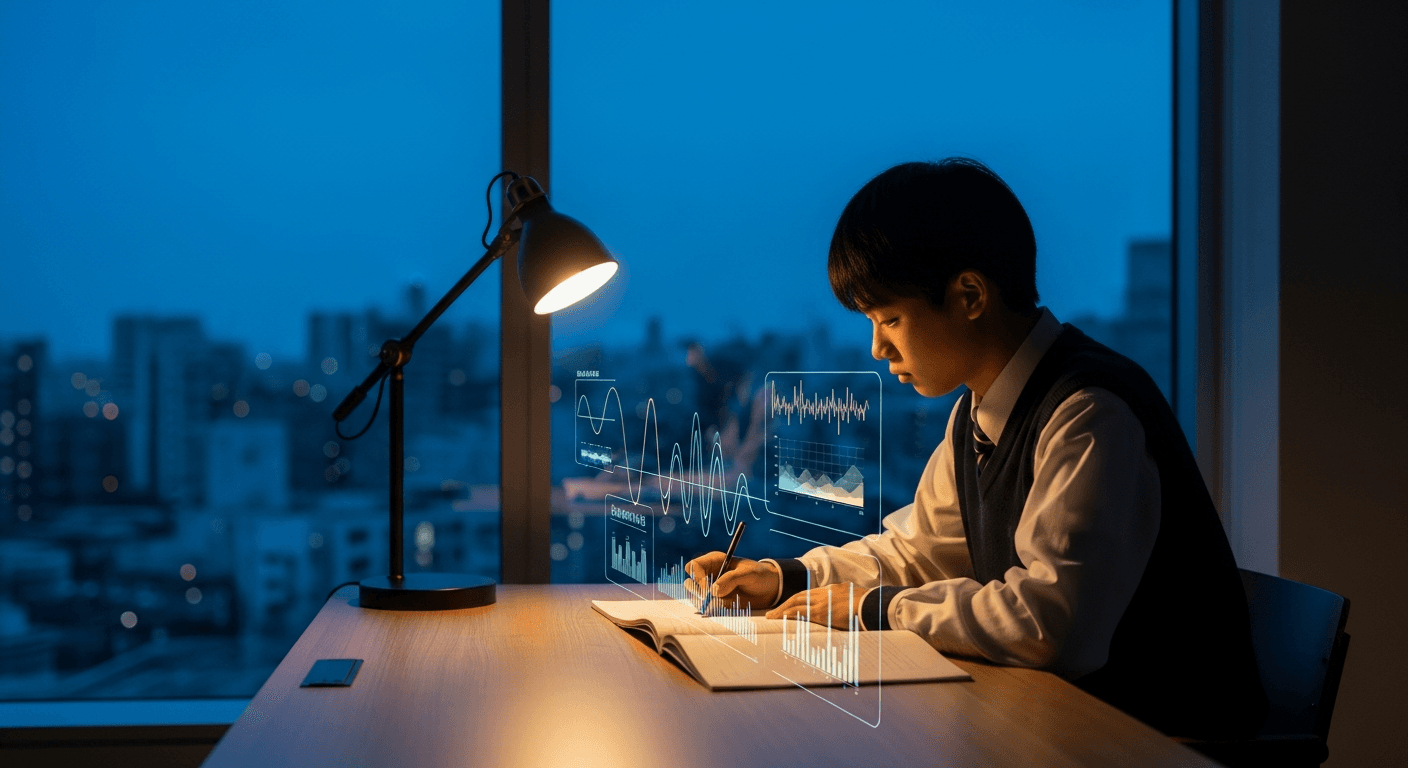バイオ・クロノグラファー:AIによる生体リズム分析で挑む日本の受験勉強革命