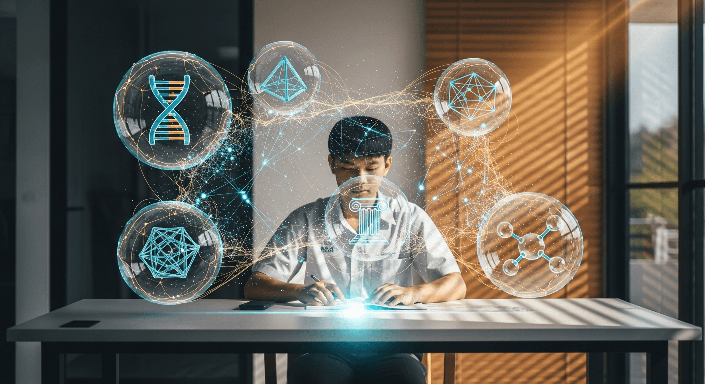 The Synthesis Architect: ปลดล็อกทักษะการเชื่อมโยงเนื้อหาข้ามบทเรียนด้วย AI เพื่อคะแนน A-Level ระดับ Top-Tier